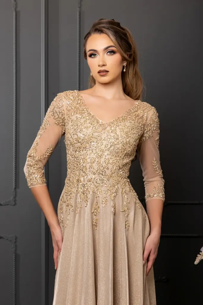 MQ2227 - Beaded Lace Illusion Sleeve Formal Gown christianeboutique (2).webp