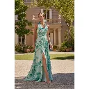 Robe longue imprimée jade - R188I