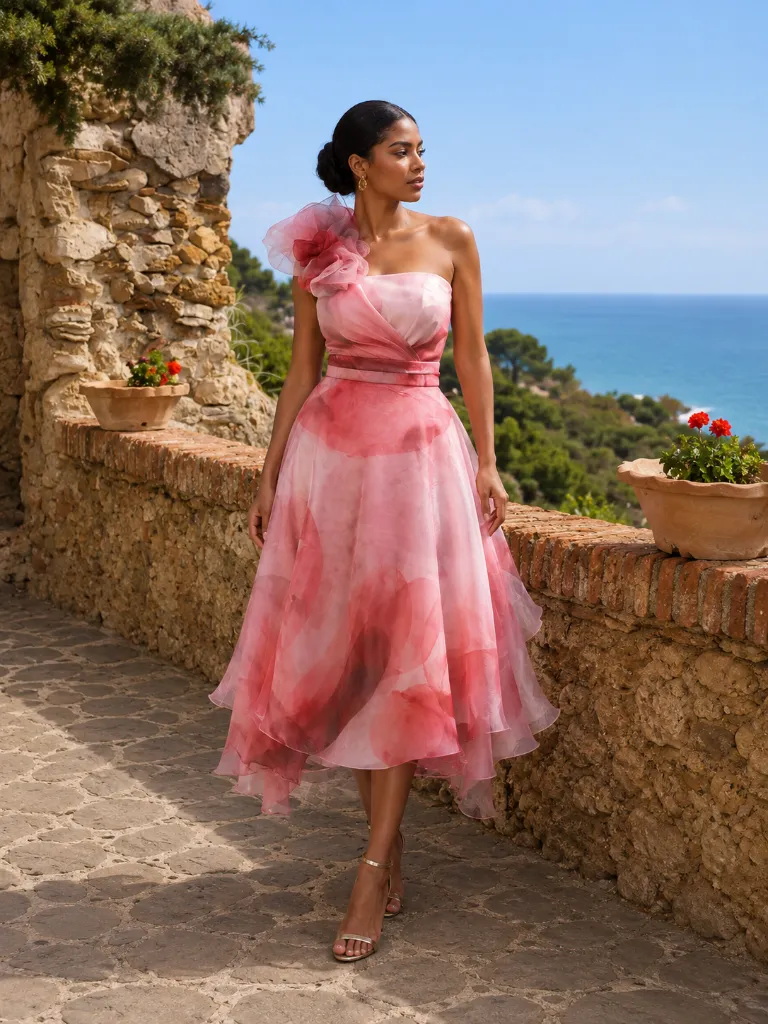 Robe Midi Rosalie Poudrée