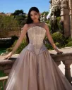 Robe Champagne Corset Bijou - 1169