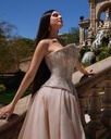 Robe Champagne Corset Bijou - 1169