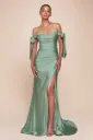 Robe longue extensible à épaules nouées