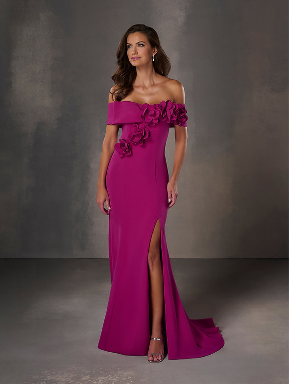 Robe longue fuchsia à épaules dénudées – 17260