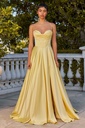 Robe longue satin plissée à fines bretelles – 7481