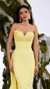 Robe longue couture bustier drapé & traîne amovible — N0687