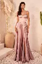 Robe longue en satin à bustier corseté